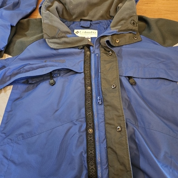 Columbia Sportswear Core Interchange Vented Ski Jacket Removable Hood Blue XL - Picture 7 of 15